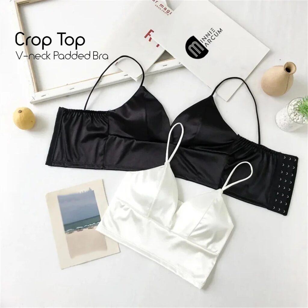 Enhance your comfort and style with Crop Top V-Neck Padded Bra
