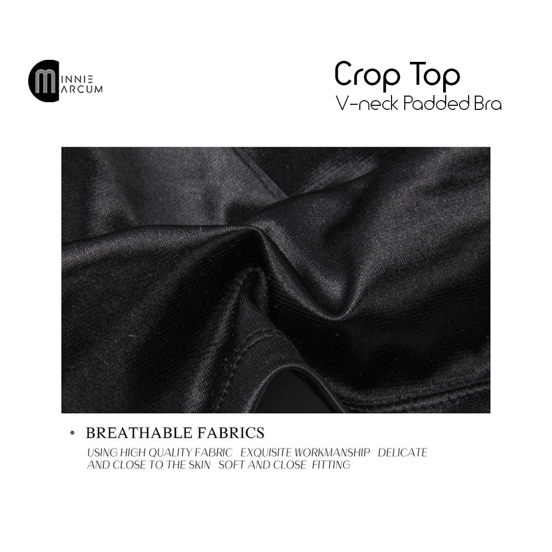 Enhance your comfort and style with Crop Top V-Neck Padded Bra