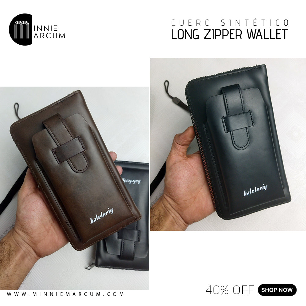 CUERO SINTÉTICO LONG ZIPPER WALLET CASH, BANK CARD, MOBILE PHONE, ALL IN IT 40% OFF SHOP NOW