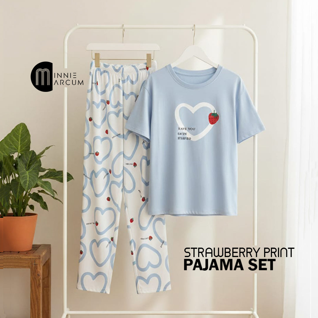 Strawberry Print Pajama Set