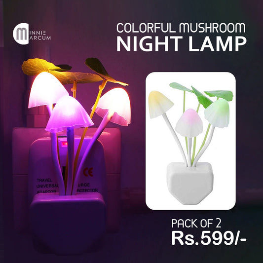 COLORFUL MUSHROOM NIGHT LAMP ( PACK OF 2)