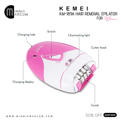 KEMEI KM-189A HAIR REMOVAL EPILATOR FOR WOMEN