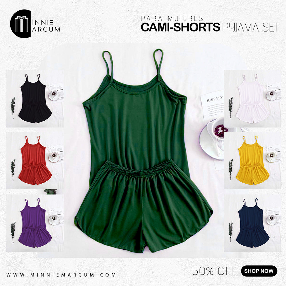 PARA MUJERES CAMI-SHORTS PYJAMA SET