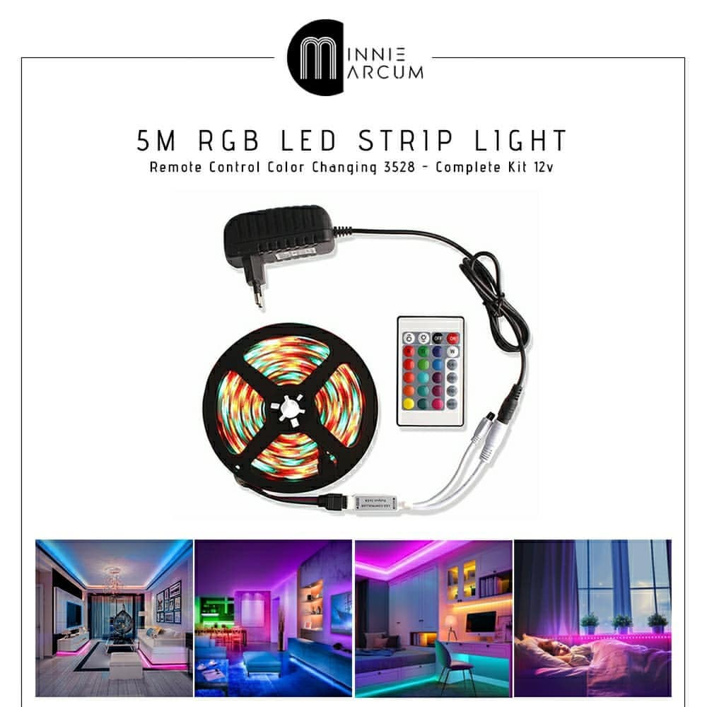 5M RGB LED STRIP LIGHT  Remote Control Color Changing Complete Kit