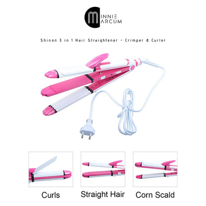 Shinon 3 in 1 Professional Wet & Dry Hair Straightener plus Hair Curler protects & shines your hair with 100-percent aluminum sheet.