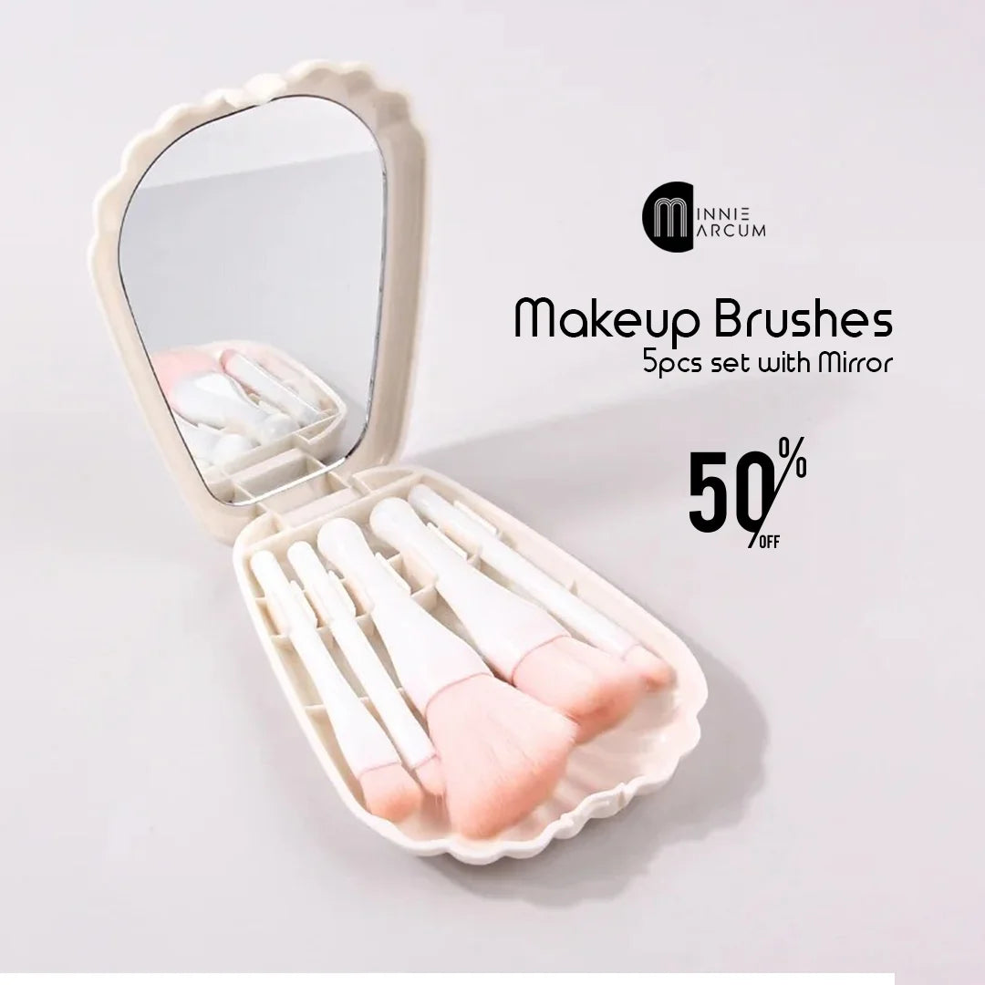 Makeup Brushes 5pcs set with Mirror