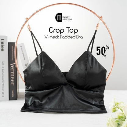 Enhance your comfort and style with Crop Top V-Neck Padded Bra,