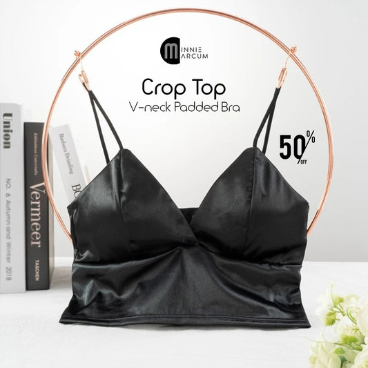 Enhance your comfort and style with Crop Top V-Neck Padded Bra,