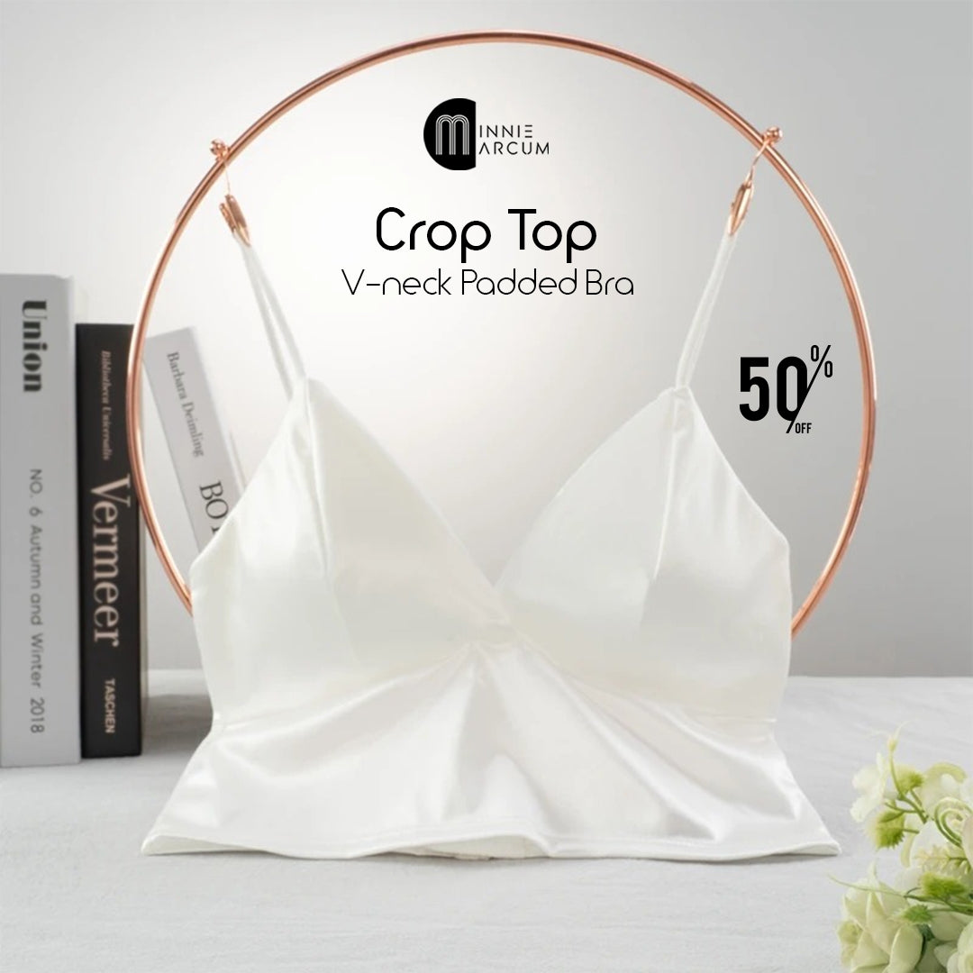 Enhance your comfort and style with Crop Top V-Neck Padded Bra,