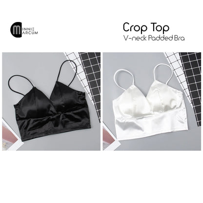 Enhance your comfort and style with Crop Top V-Neck Padded Bra,