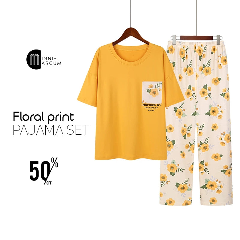 Bloom in comfort with floral print pajama set