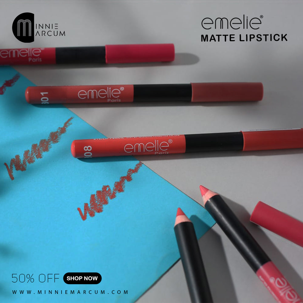 emelie MATTE LIPSTICK (PACK 0F 12) NUDE & MULTI COLOURS