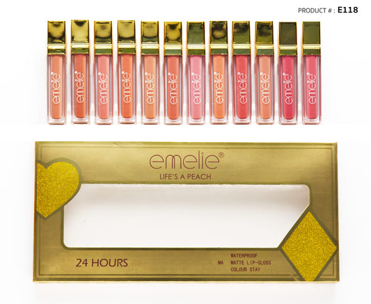 Emelie Matte LipGloss ( Pack of 12 )