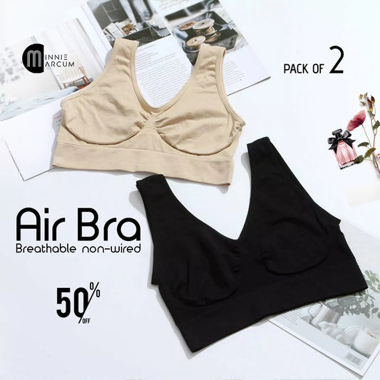 Air Bra Breathable Non-Wired Air Bra (Pack of 2)