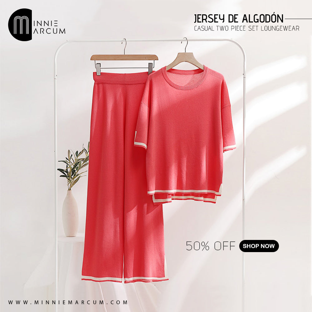 JERSEY DE ALGODÓN CASUAL TWO PIECE SET LOUNGEWEAR&nbsp;