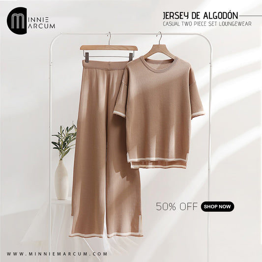 JERSEY DE ALGODÓN CASUAL TWO PIECE SET LOUNGEWEAR