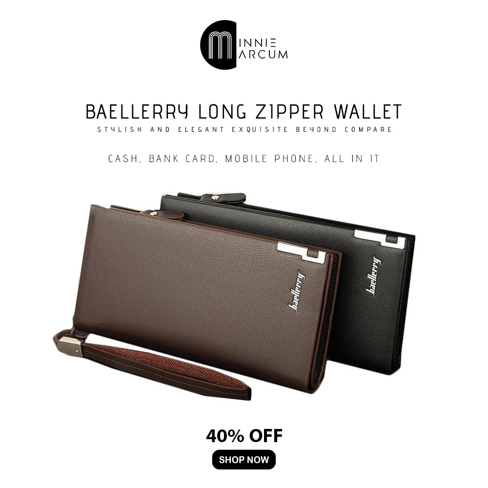 BAELLERY LONG ZIPPER WALLET CASH, BANK CARD, MOBILE PHONE,