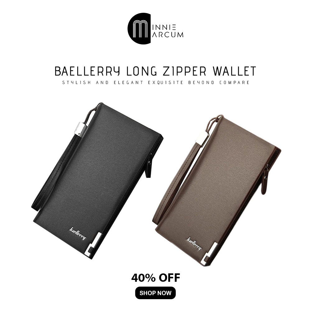 BAELLERY LONG ZIPPER WALLET CASH, BANK CARD, MOBILE PHONE,