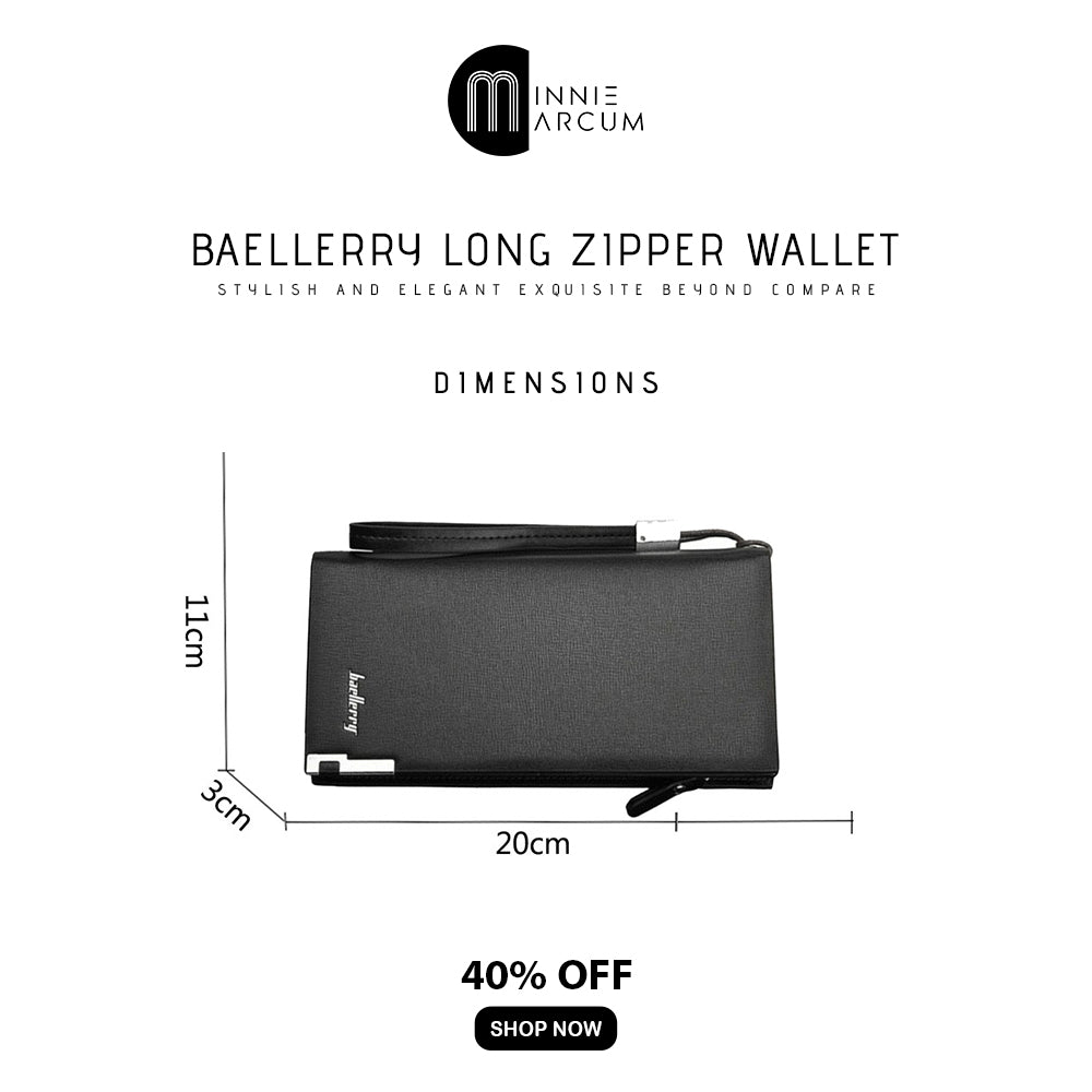 BAELLERY LONG ZIPPER WALLET CASH, BANK CARD, MOBILE PHONE,