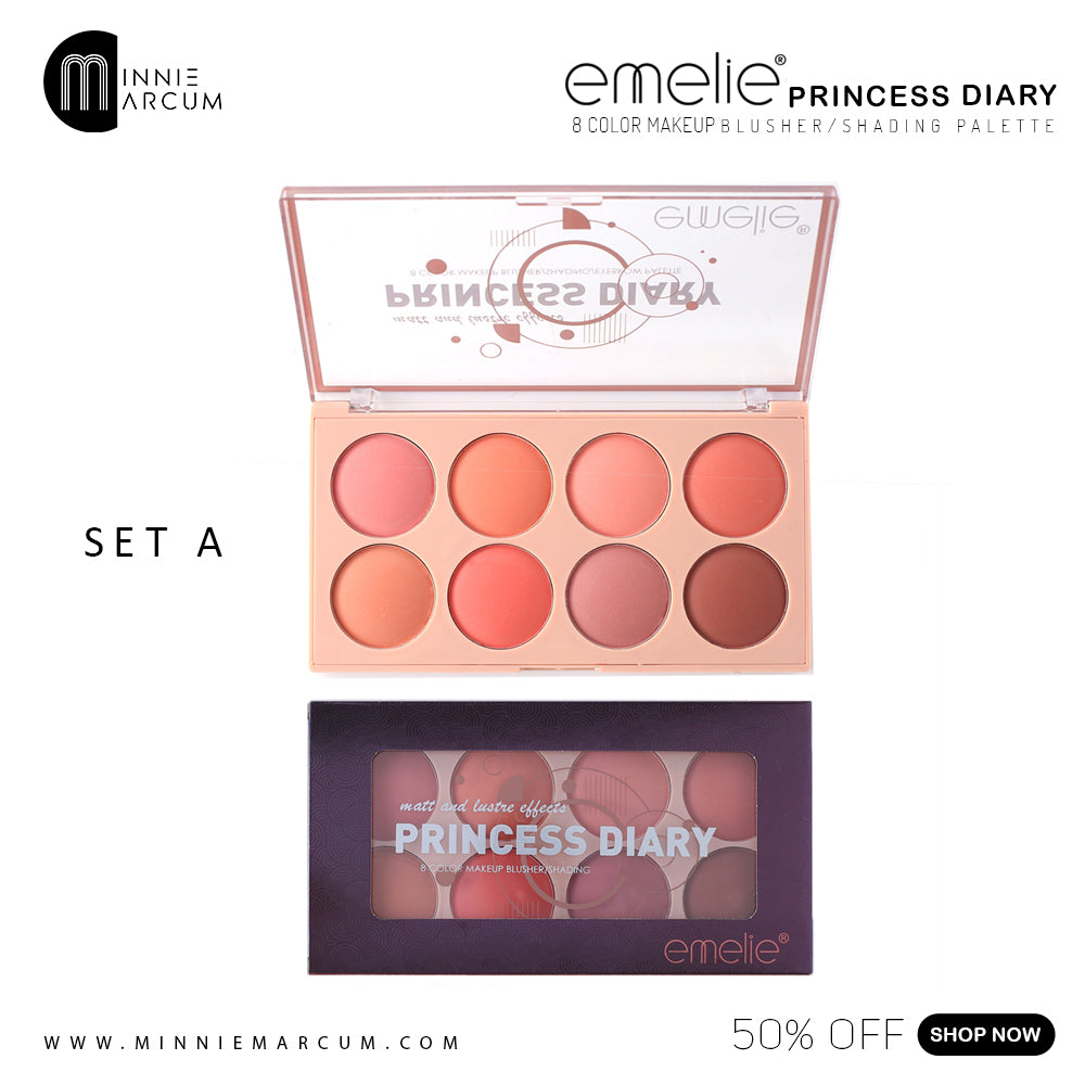 EMELIE PRINCESS DIARY 8 COLOR MAKEUP BLUSHER/SHADING PALETTE