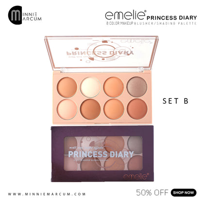 EMELIE PRINCESS DIARY 8 COLOR MAKEUP BLUSHER/SHADING PALETTE