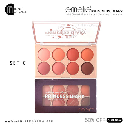 EMELIE PRINCESS DIARY 8 COLOR MAKEUP BLUSHER/SHADING PALETTE