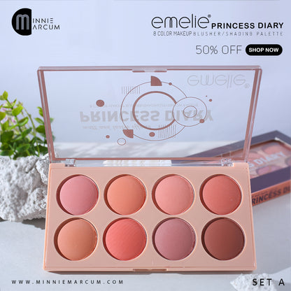 EMELIE PRINCESS DIARY 8 COLOR MAKEUP BLUSHER/SHADING PALETTE