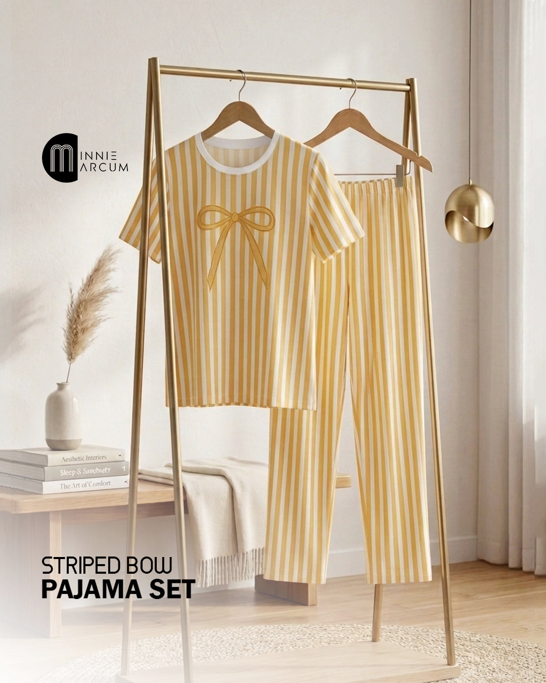 Striped Bow Pajama Set
