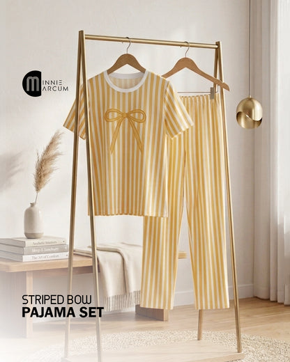 Striped Bow Pajama Set