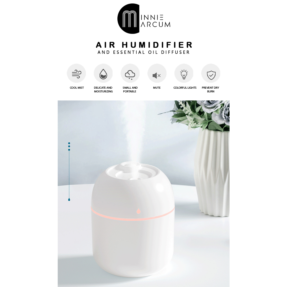 AIR HUMIDIFIER AND ESSENTIAL OIL DIFFUSER COMES WITH ESSENTIAL OIL