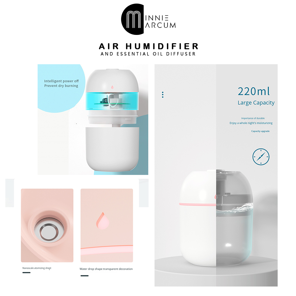 AIR HUMIDIFIER AND ESSENTIAL OIL DIFFUSER COMES WITH ESSENTIAL OIL