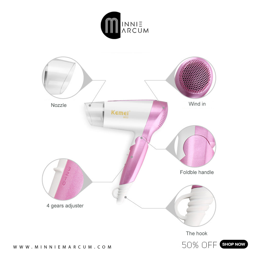 KM-6833 FOLDABLE HAIR DRYER