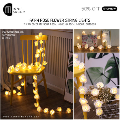 FAIRY ROSE FLOWER STRING LIGHTS IT CAN DECORATE YOUR ROOM, HOME