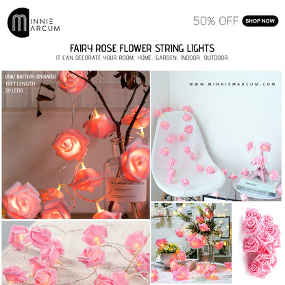 FAIRY ROSE FLOWER STRING LIGHTS IT CAN DECORATE YOUR ROOM, HOME