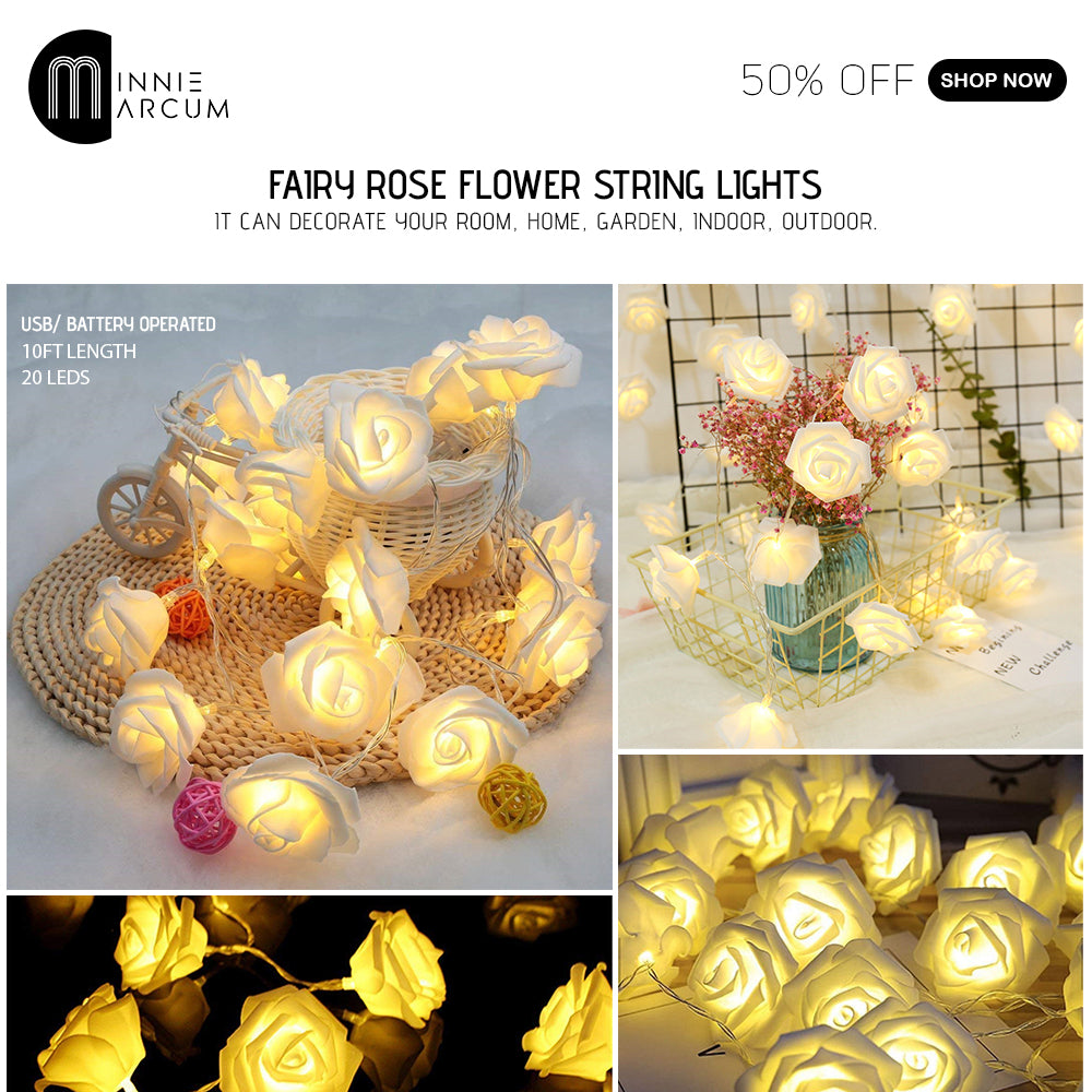 FAIRY ROSE FLOWER STRING LIGHTS IT CAN DECORATE YOUR ROOM, HOME