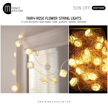 FAIRY ROSE FLOWER STRING LIGHTS IT CAN DECORATE YOUR ROOM, HOME