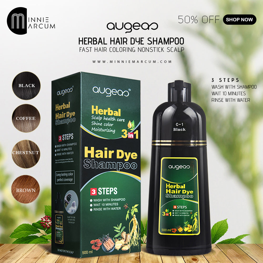 HERBAL HAIR DYE SHAMPOO FAST HAIR COLORING NONSTICK SCALP