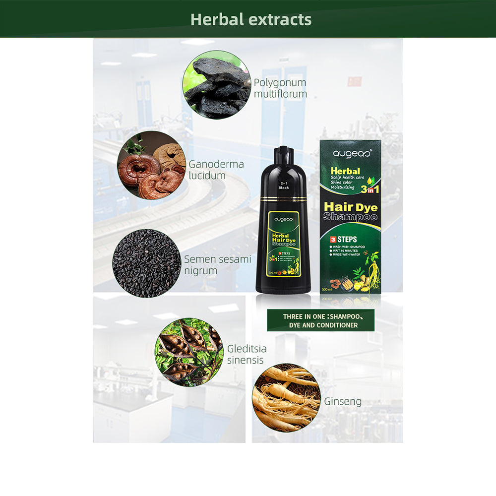 HERBAL HAIR DYE SHAMPOO FAST HAIR COLORING NONSTICK SCALP