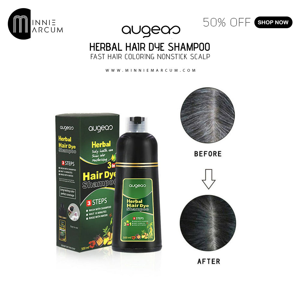 HERBAL HAIR DYE SHAMPOO FAST HAIR COLORING NONSTICK SCALP