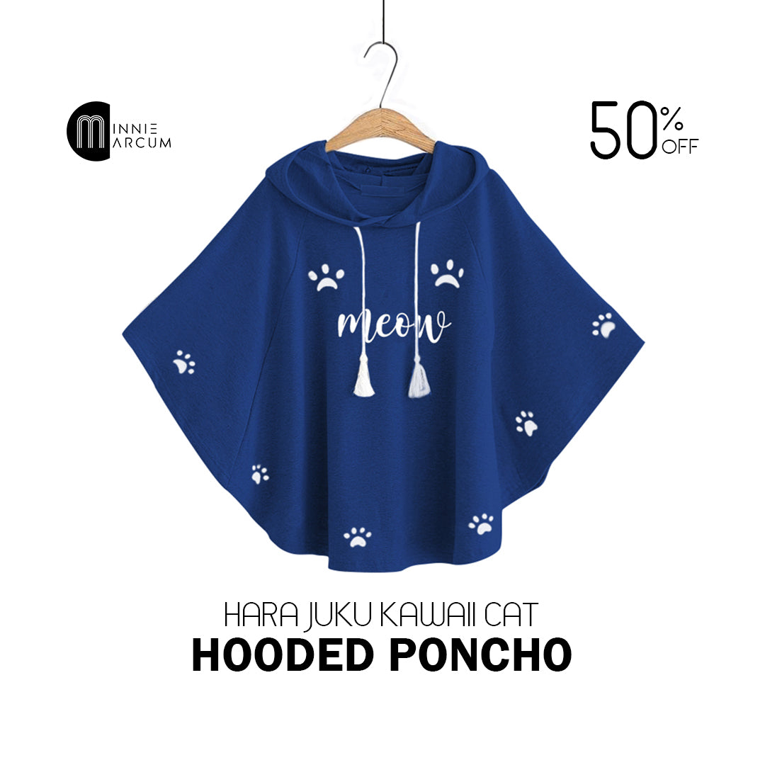 Harajuku KAWAII CAT HOODED PONCHO For Women