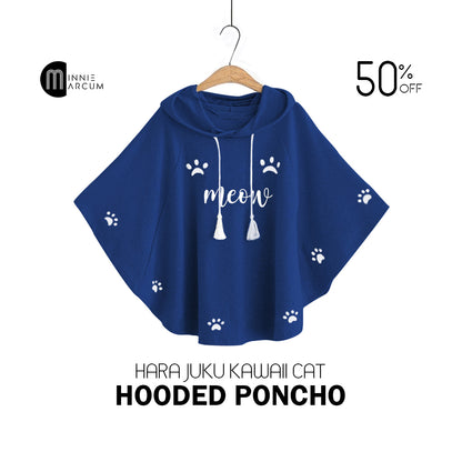 Harajuku KAWAII CAT HOODED PONCHO For Women