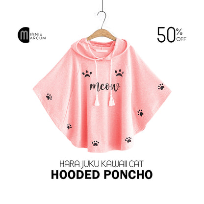 Harajuku KAWAII CAT HOODED PONCHO For Women