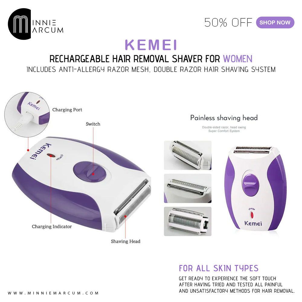 Kemei KM-280R Hair Removal Shaver for Women