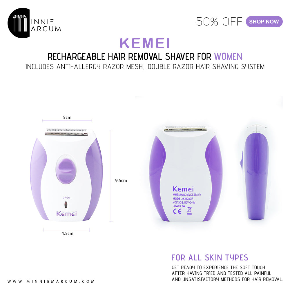 Kemei KM-280R Hair Removal Shaver for Women