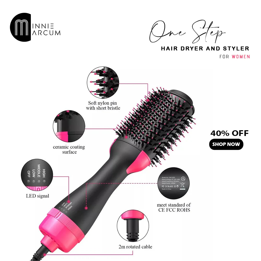 One Step HAIR DRYER AND STYLER FOR WOMEN  with 6 months warranty