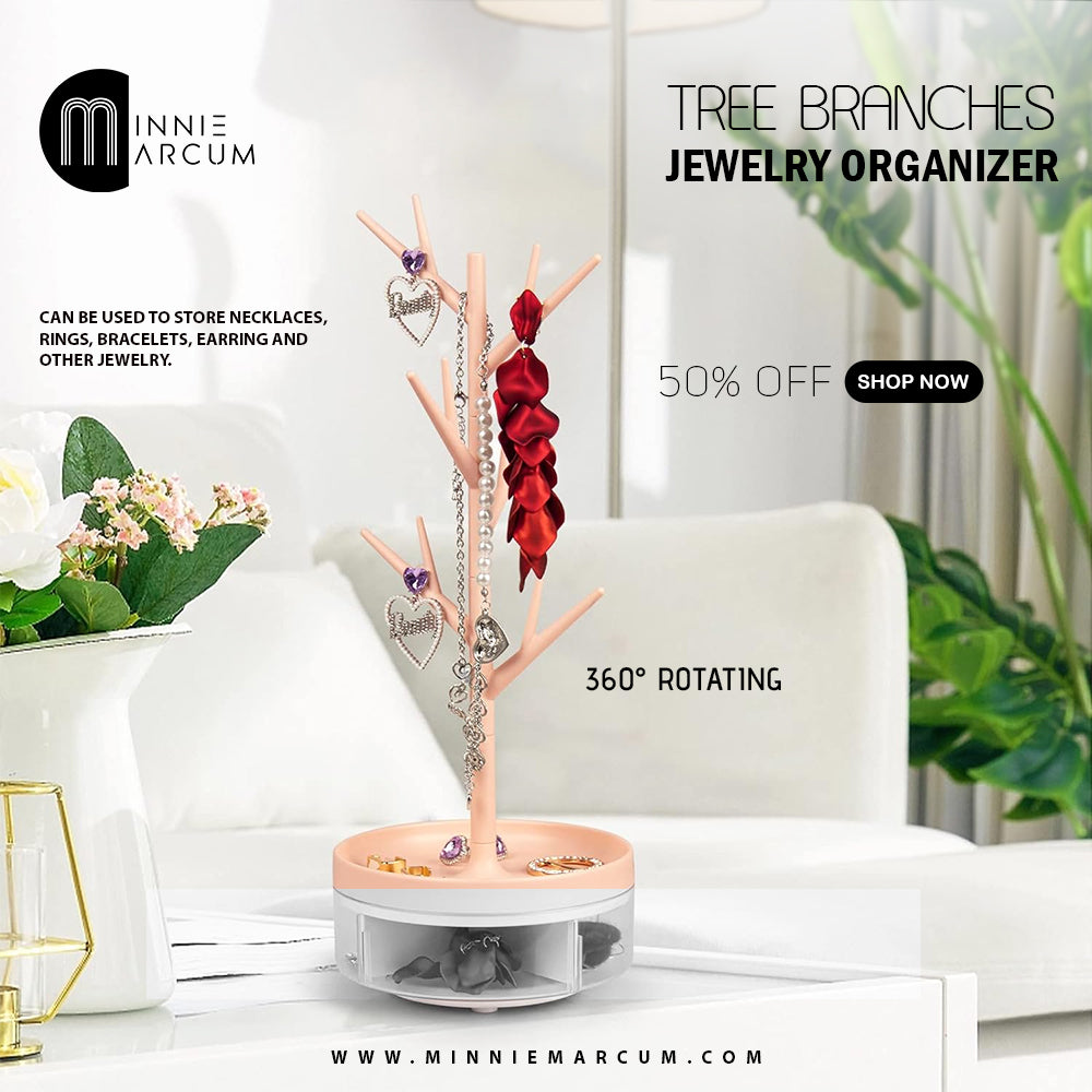 TREE BRANCHES  JEWELRY ORGANIZER 360° ROTATING 50% OFF