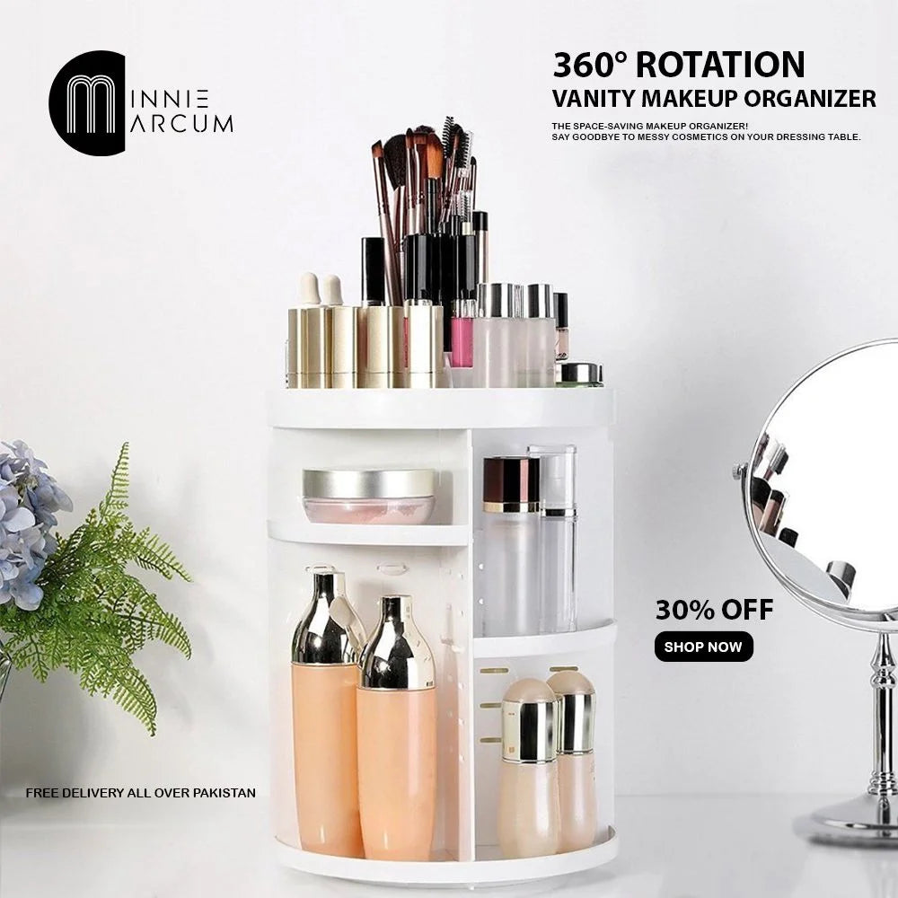 360° ROTATION VANITY MAKEUP ORGANIZER