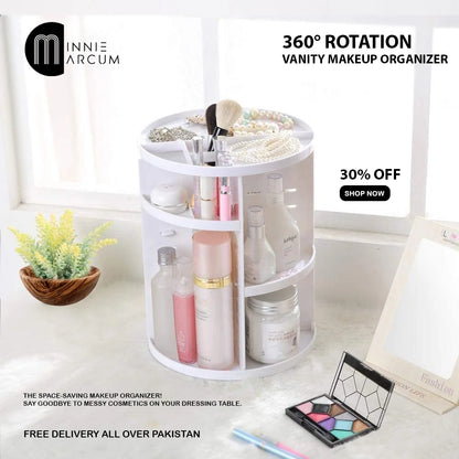 360° ROTATION VANITY MAKEUP ORGANIZER