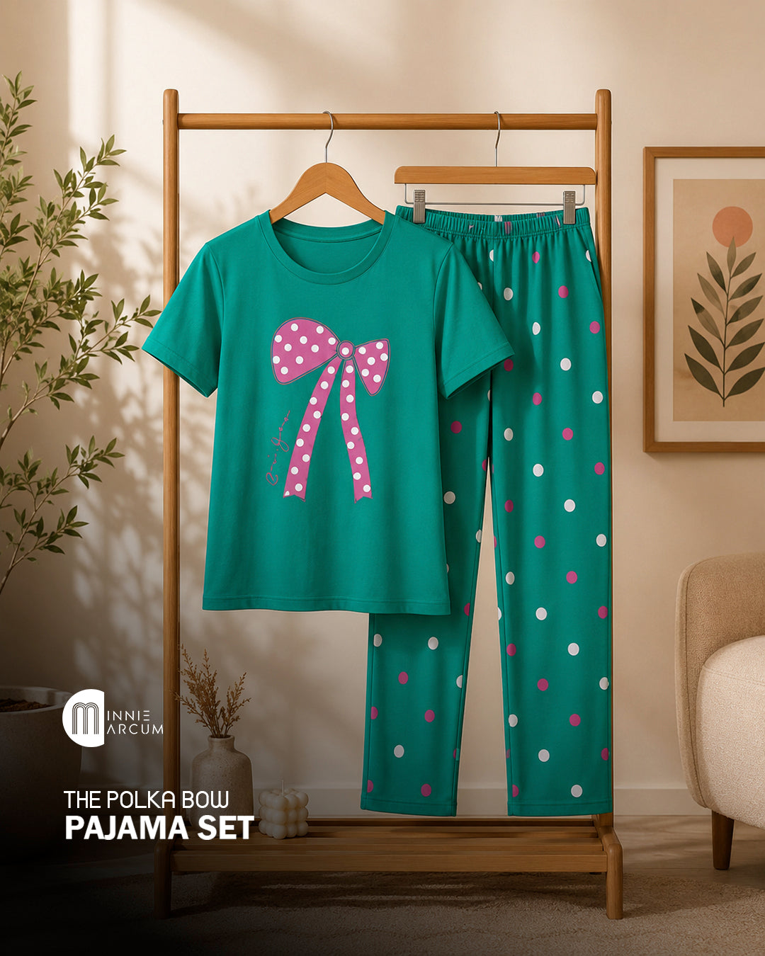 The Polka Bow Pajama Set