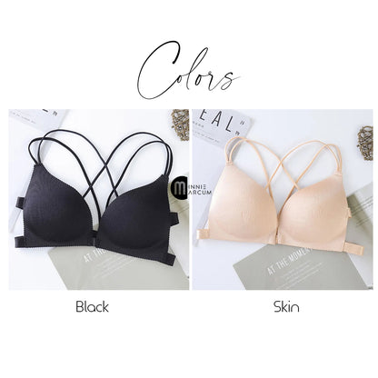 Front Closure crisscross PUSH UP Bra